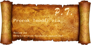 Prorok Teodózia névjegykártya